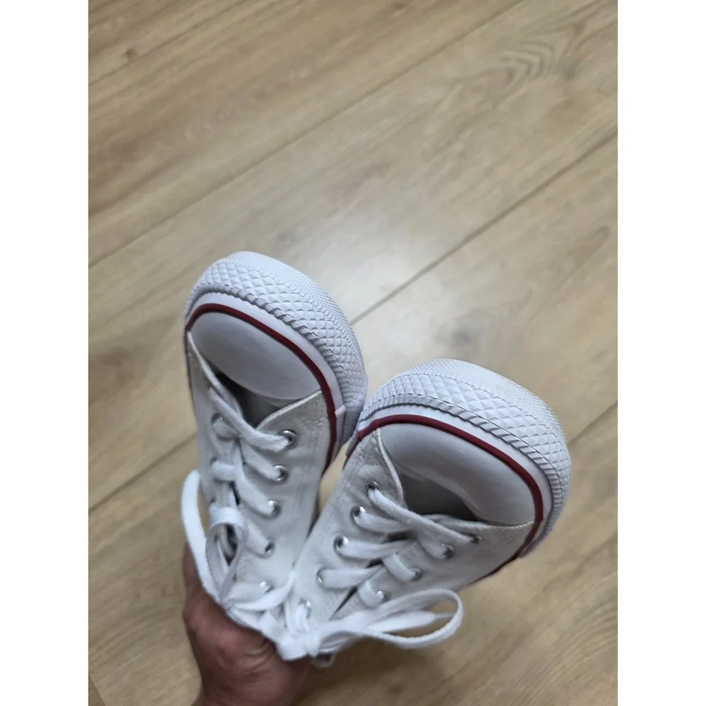 Converse Chuck Taylor All Star Shoes Sneaker White Canvas Big Kids Youth Size 3